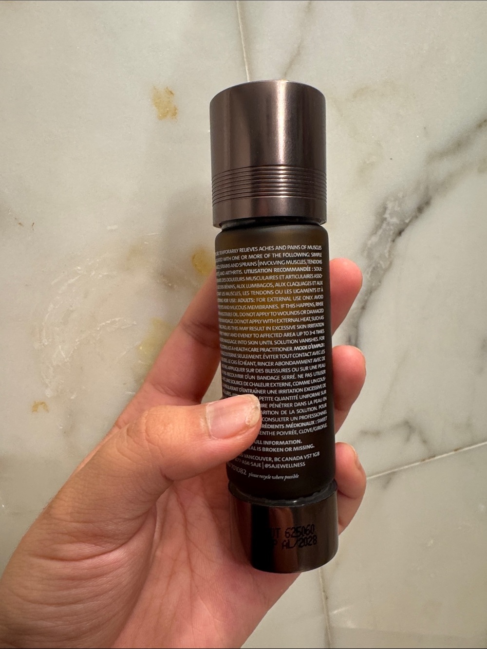 Saje Extra Strength Pain Remedy Oil - Beige and Gold Accent - Picture 4 of 5